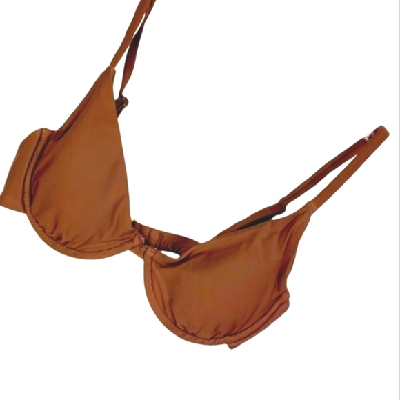 Andie Swim Sicily Bikini Top Espresso Brown Adj Straps Removable Cups Sz MED NWT - Picture 4 of 14